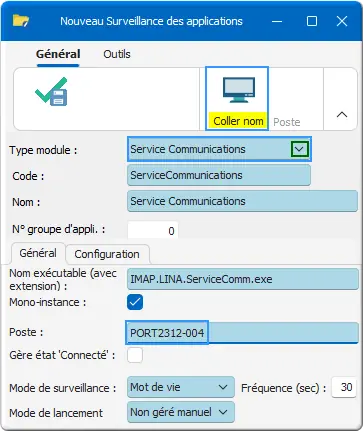 Ajout de Service Communications